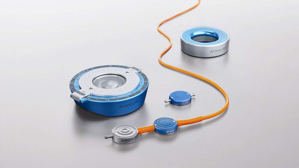 Nastavitelné gravitační ventily MIETHKE M.blue® s M.blue® XABO®