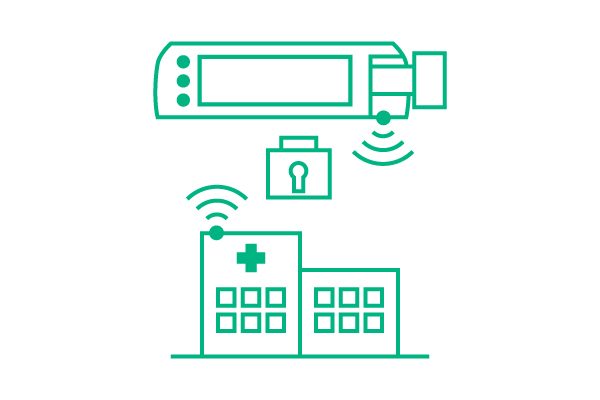 Ikona kybernetické bezpečnosti ve zdravotnictví